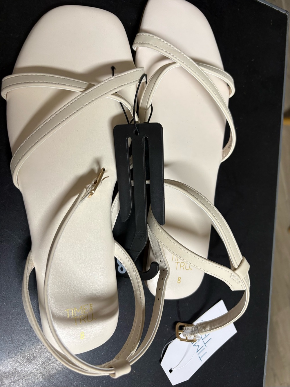 Time and Tru Women's Strappy Sandals in Cream